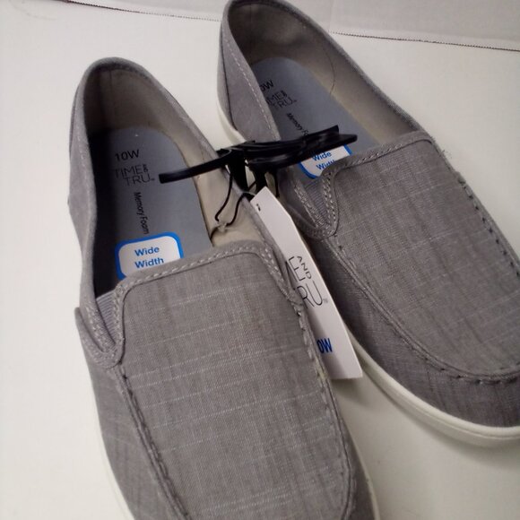 Time And Tru Moc Toe Surf Sneakers Women 10W 10 Wide Slide On Gray - Picture 3 of 14